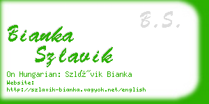 bianka szlavik business card